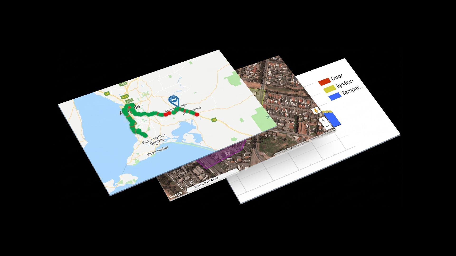 The TrakNGo fleet tracking app showing live trailer locations